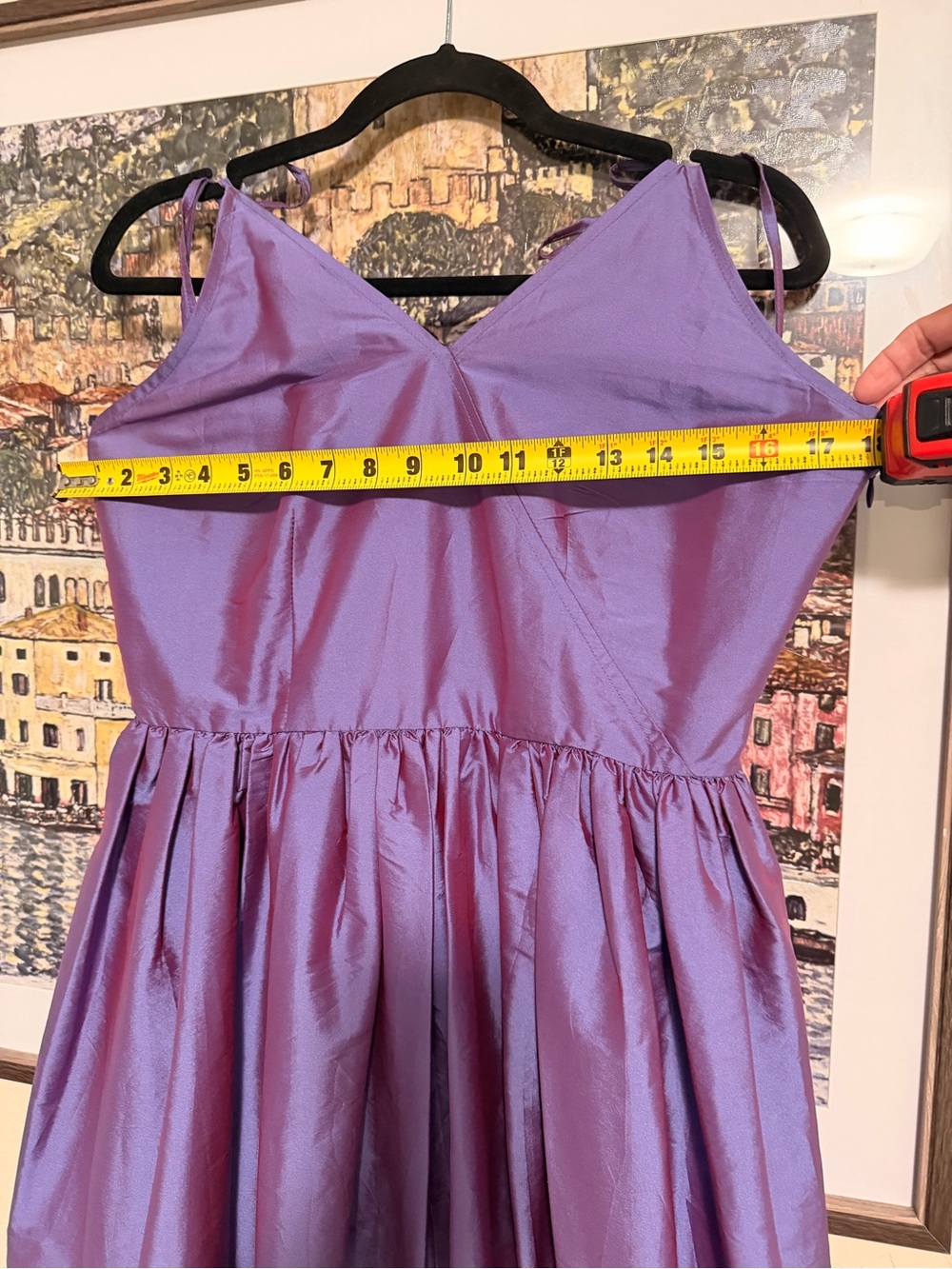 Anthropologie Purple Satin Tiered Party Dress - Picture 7 of 10